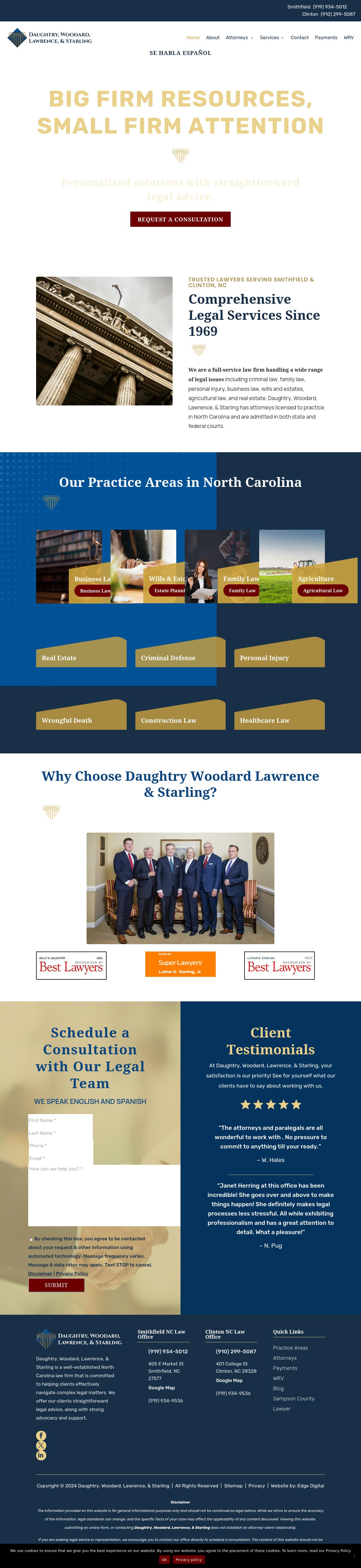 Daughtry, Woodard, Lawrence, & Starling - Clinton NC Lawyers