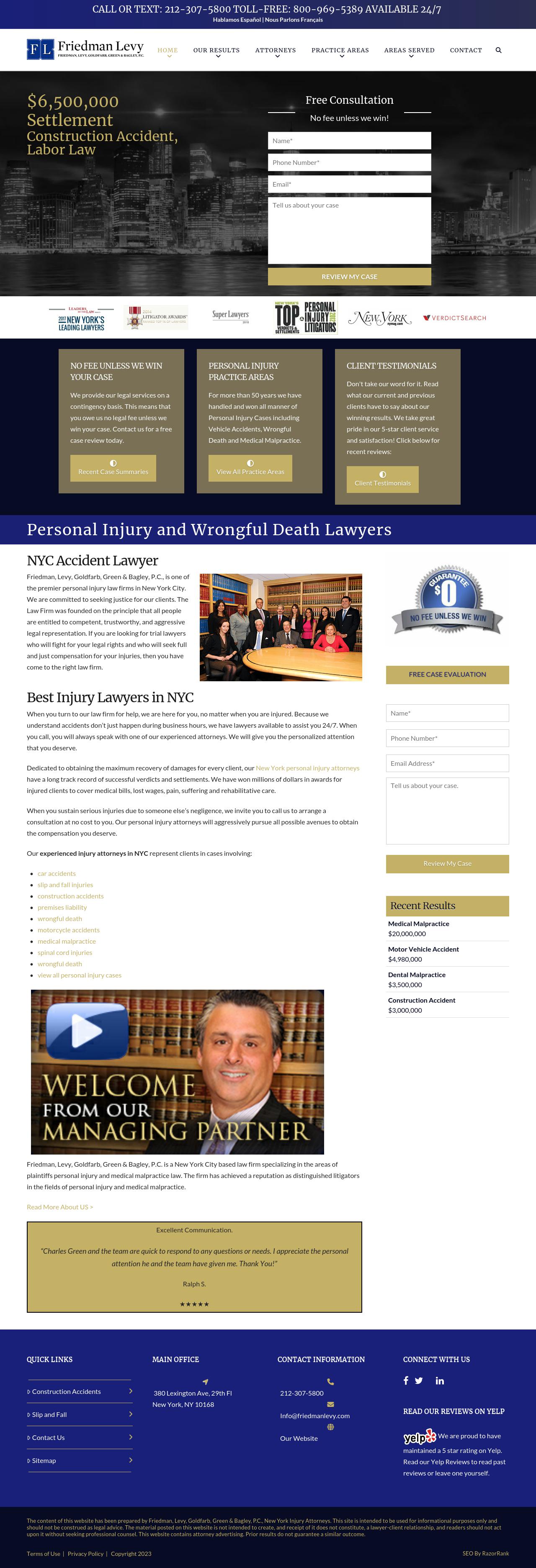 Friedman, Levy, Goldfarb & Green, P.C. - New York NY Lawyers