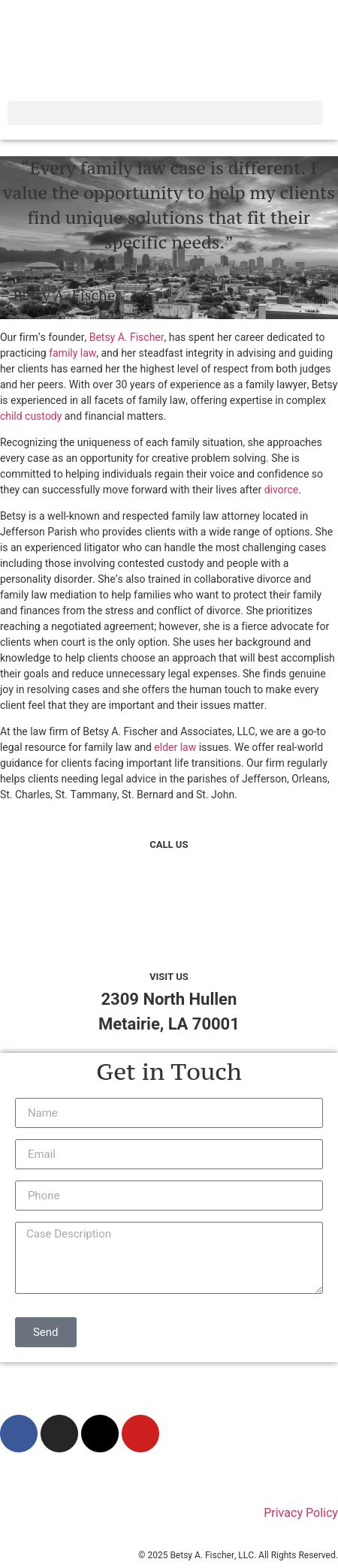 Betsy A. Fischer, LLC - Metairie LA Lawyers