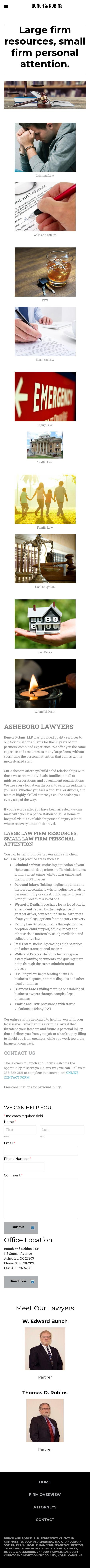 Bunch, Robins & Stubblefield, LLP - Asheboro NC Lawyers