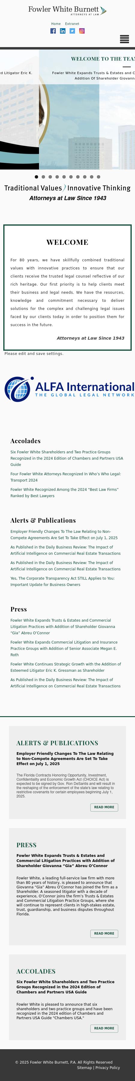 Fowler White Burnett P.A. - West Palm Beach FL Lawyers