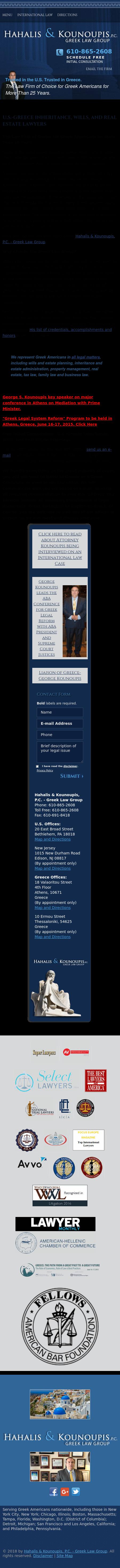 Hahalis & Kounoupis, P.C. - Greek Law Group - Bethlehem PA Lawyers