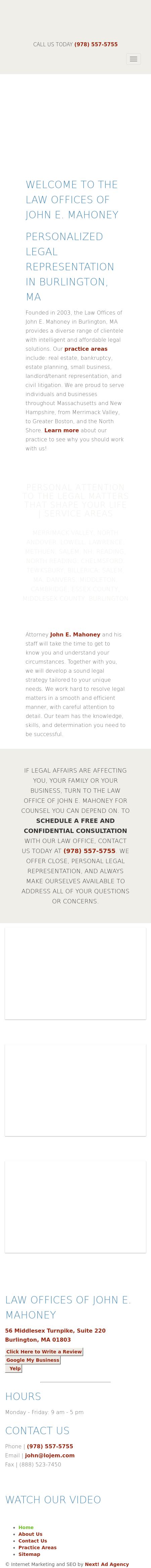 Law Offices of John E. Mahoney - Andover MA Lawyers