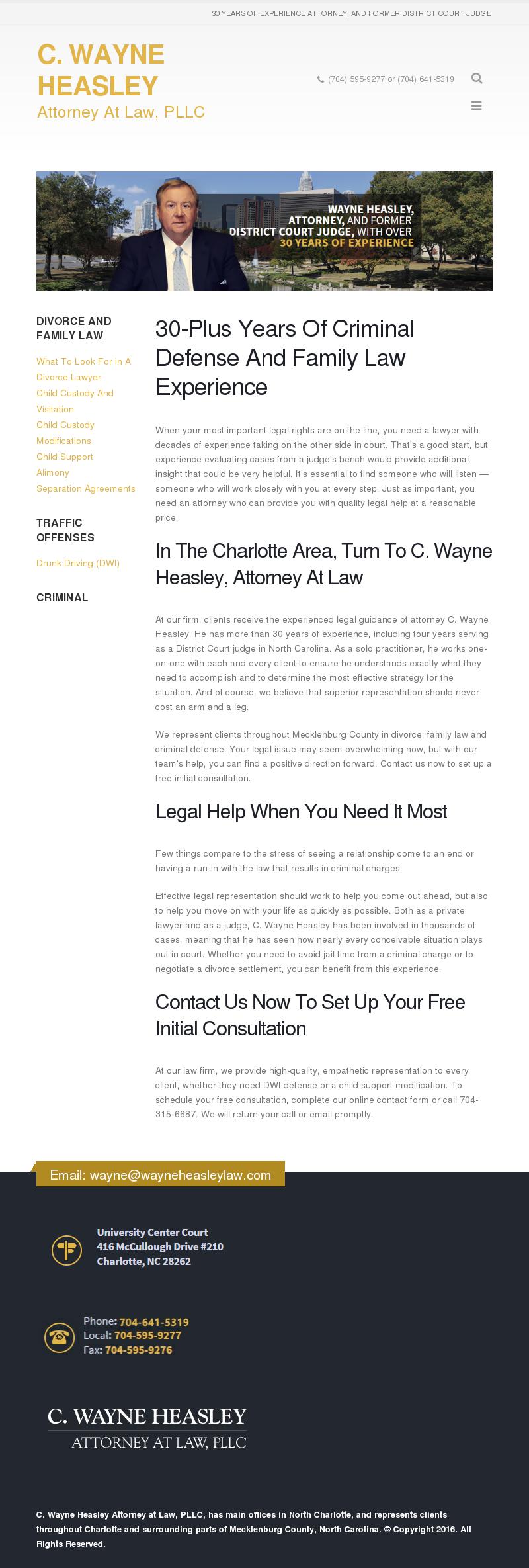 C. Wayne Heasley Attorney at Law, PLLC - Charlotte NC Lawyers