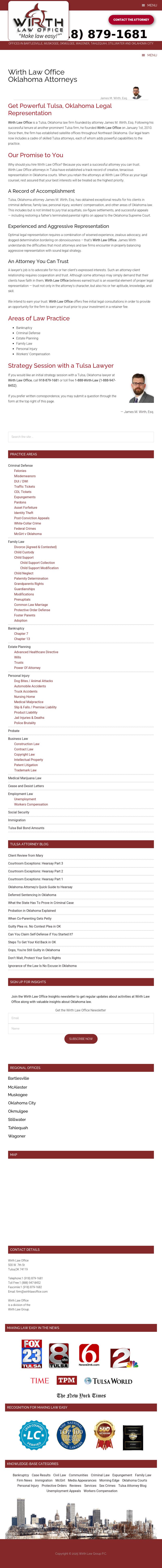 Wirth Law Office - Tulsa Attorneys - Tulsa OK Lawyers