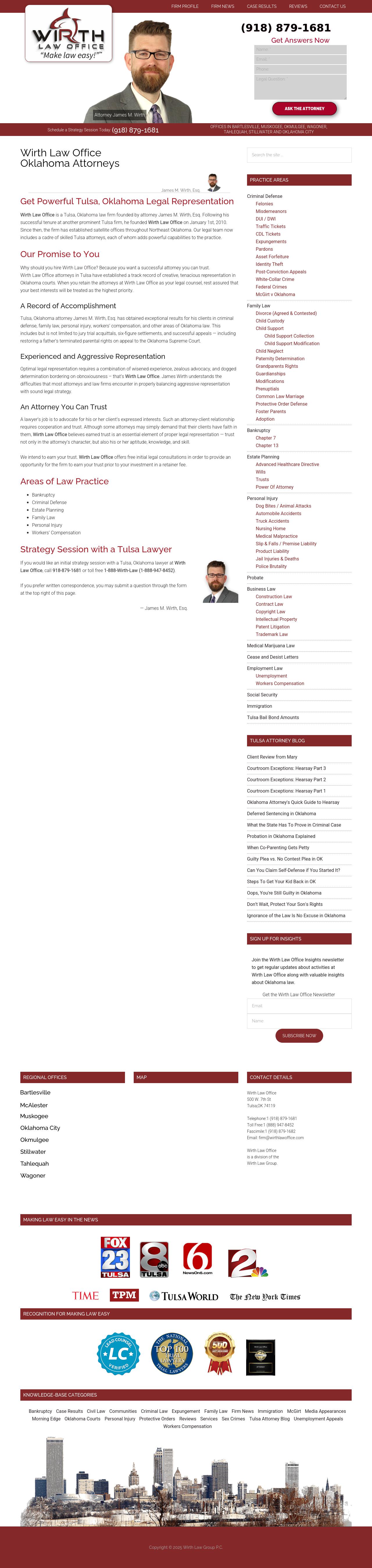 Wirth Law Office - Tulsa Attorneys - Tulsa OK Lawyers