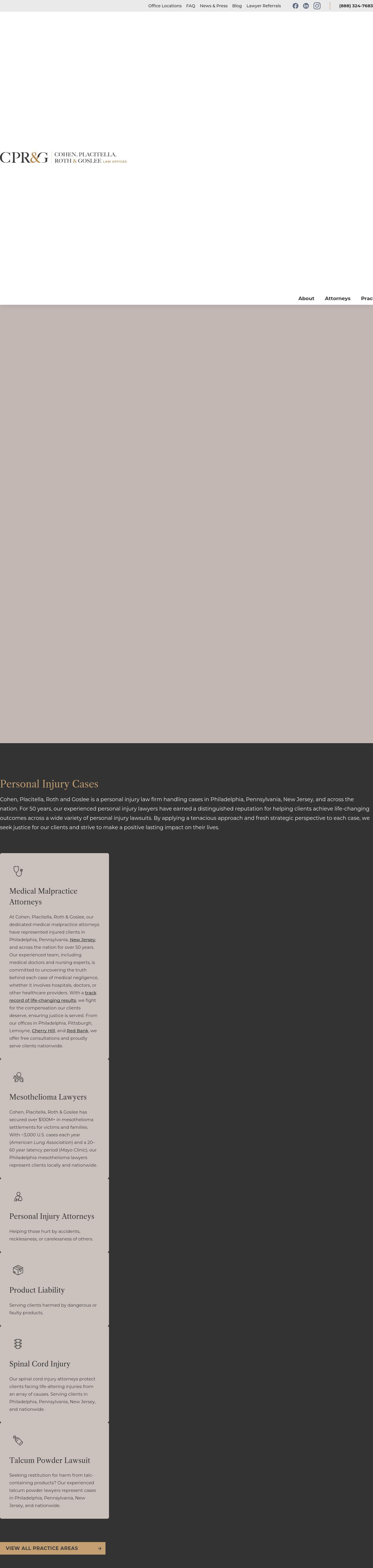Cohen, Placitella & Roth, PC - Red Bank NJ Lawyers