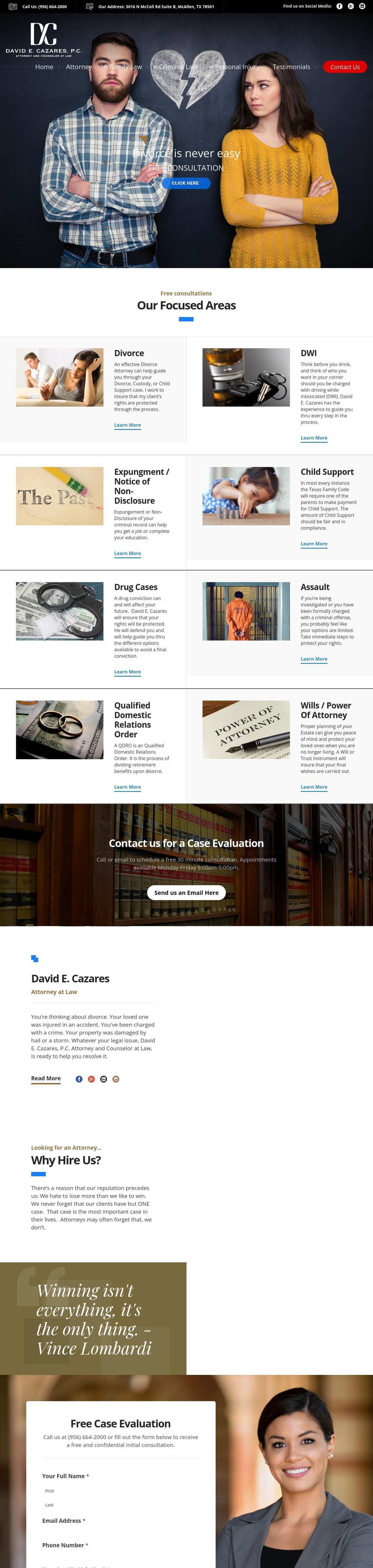 David E. Cazares, P.C. Attorney and Counselor at Law - McAllen TX Lawyers
