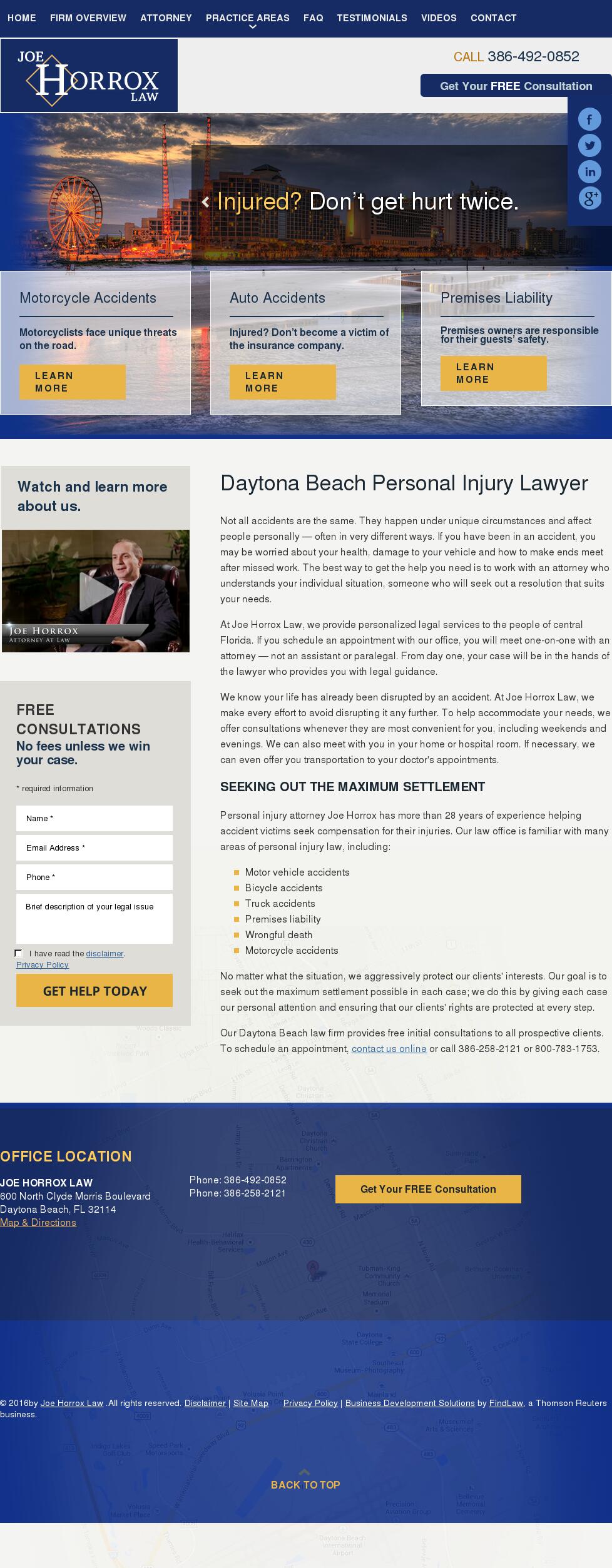 Joe Horrox Law - Daytona Beach FL Lawyers