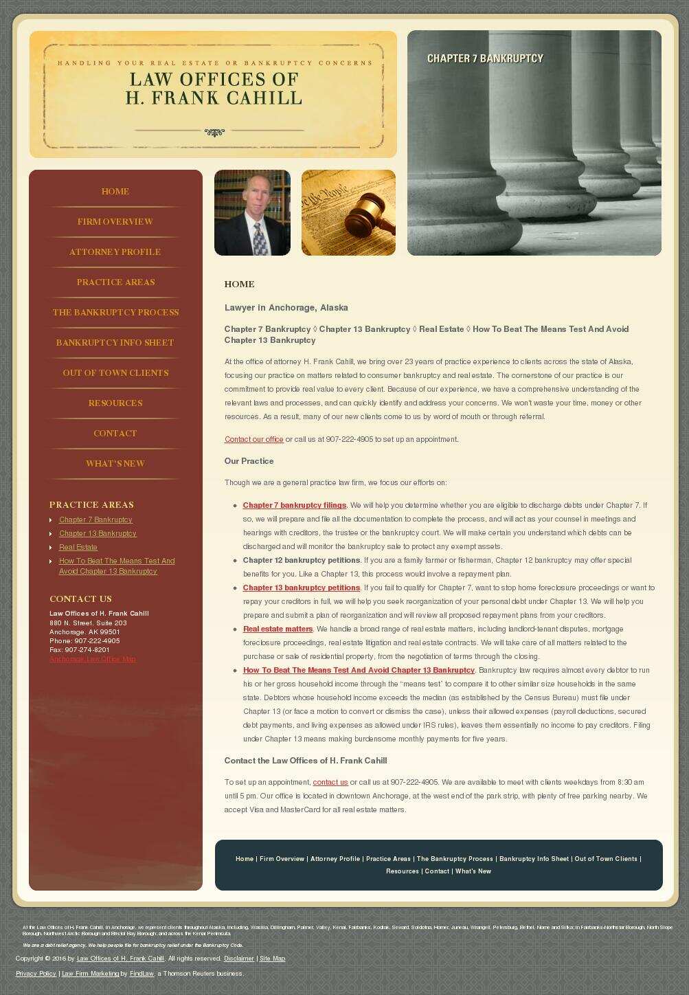 Law Offices of H. Frank Cahill - Anchorage AK Lawyers
