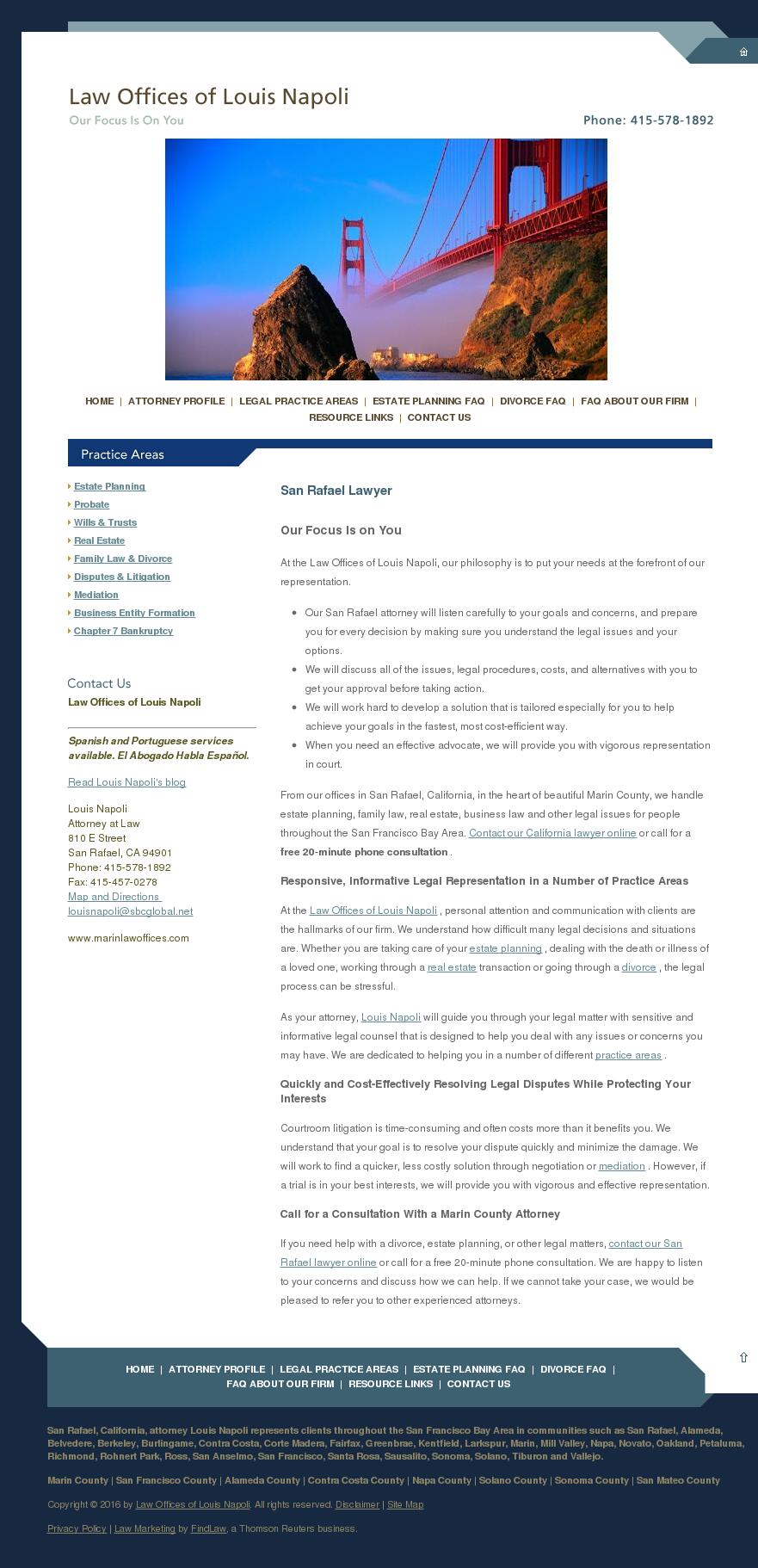 Law Offices of Louis Napoli - San Rafael CA Lawyers