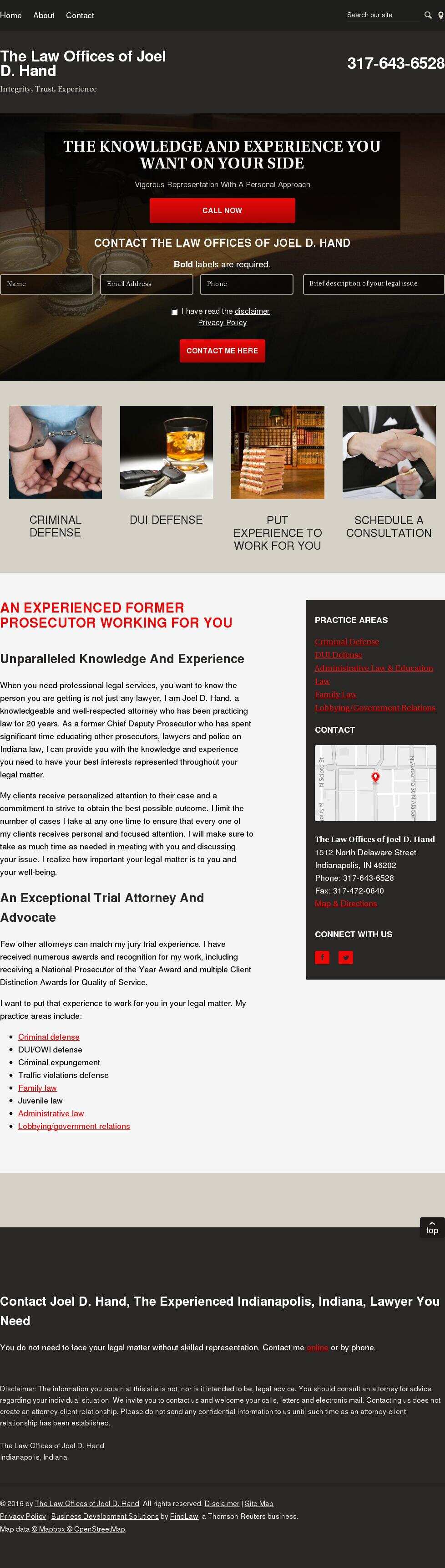 The Law Offices of Joel D. Hand - Indianapolis IN Lawyers