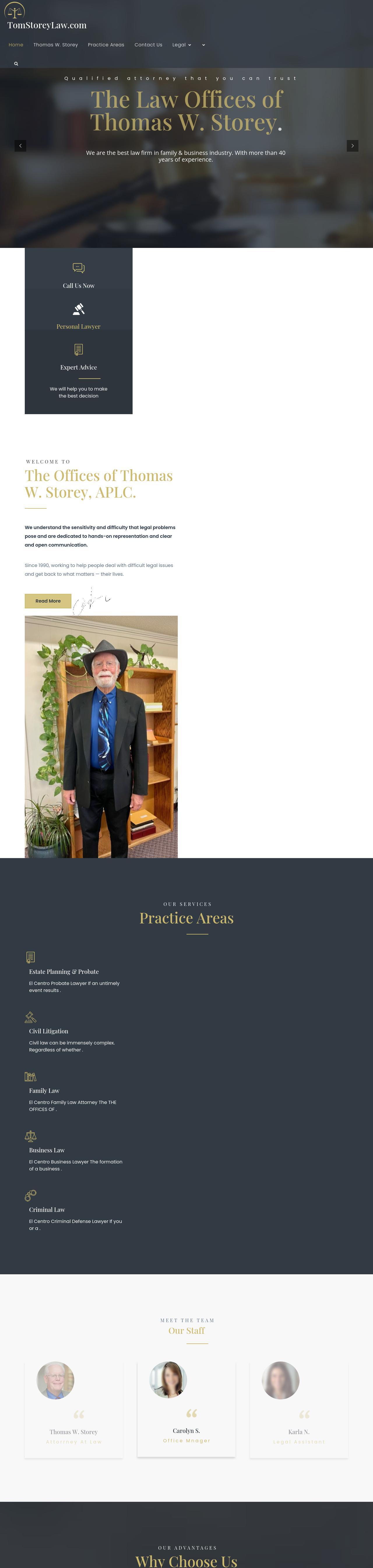 THE OFFICES OF THOMAS W. STOREY, APLC - El Centro CA Lawyers