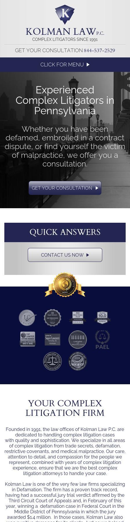Kolman Ely, P. C. - Philadelphia PA Lawyers