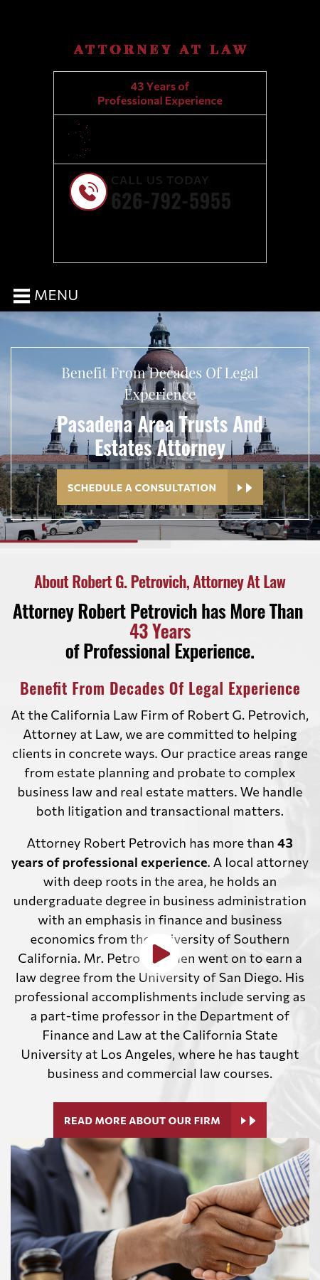 Robert G. Petrovich, Attorney at Law - San Marino CA Lawyers
