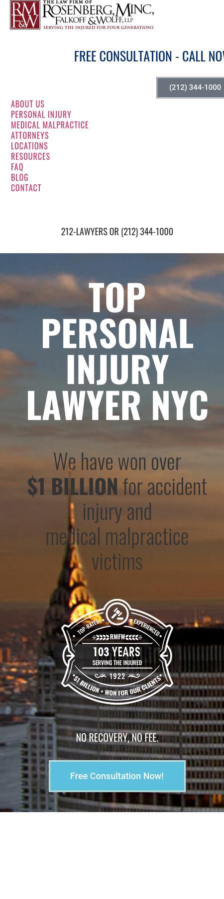 Rosenberg, Minc, Falkoff & Wolff, LLP - New York NY Lawyers