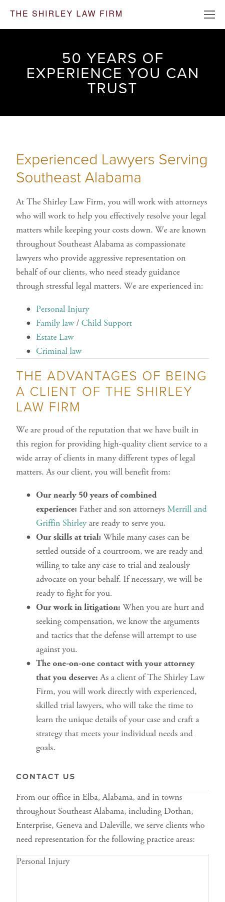 The Shirley Law Firm - Elba AL Lawyers