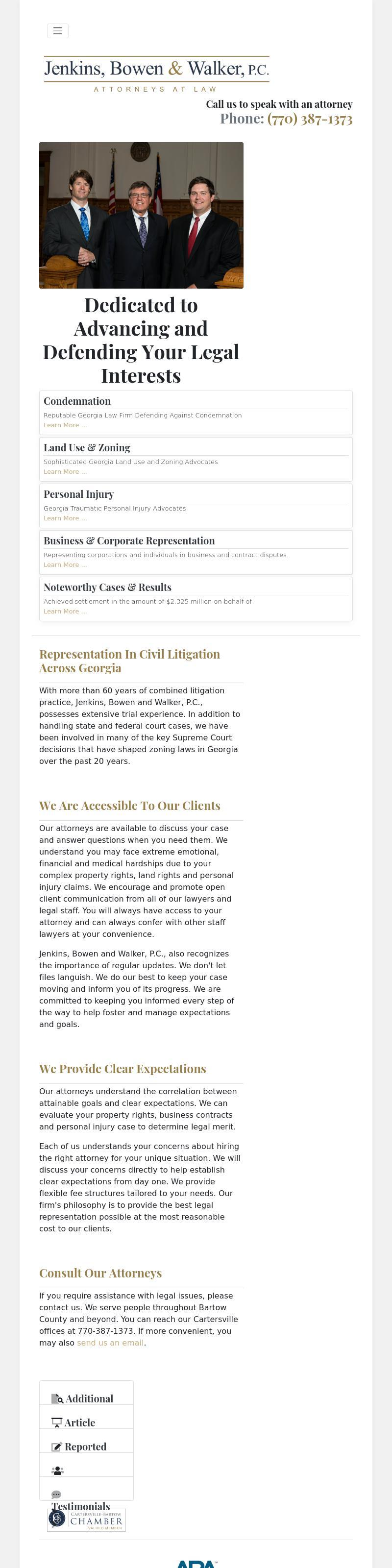 Jenkins & Bowen, PC - Cartersville GA Lawyers
