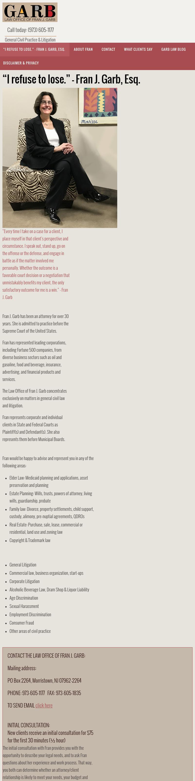 Law Office of Fran J. Garb - Morristown NJ Lawyers