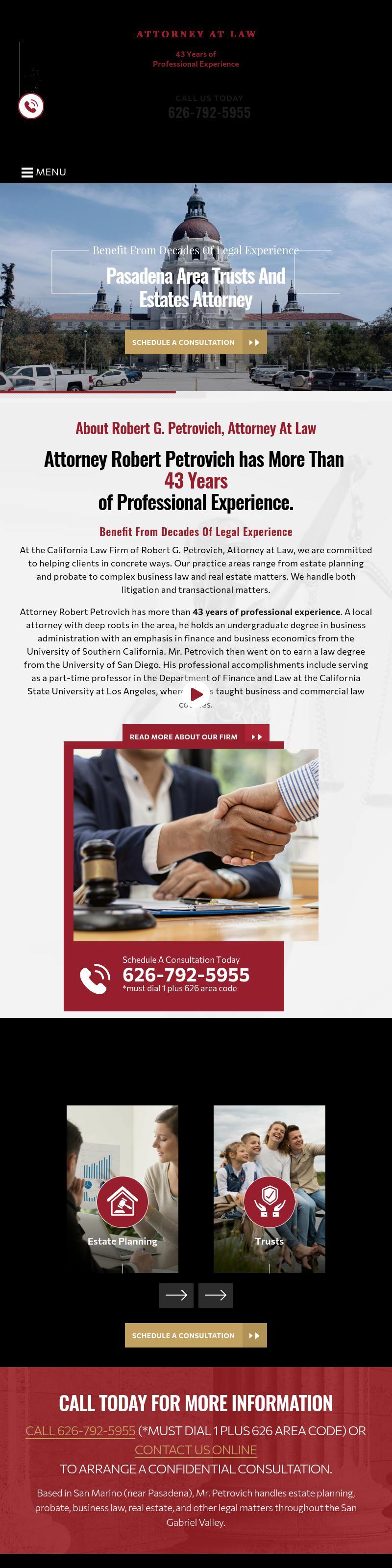 Robert G. Petrovich, Attorney at Law - San Marino CA Lawyers