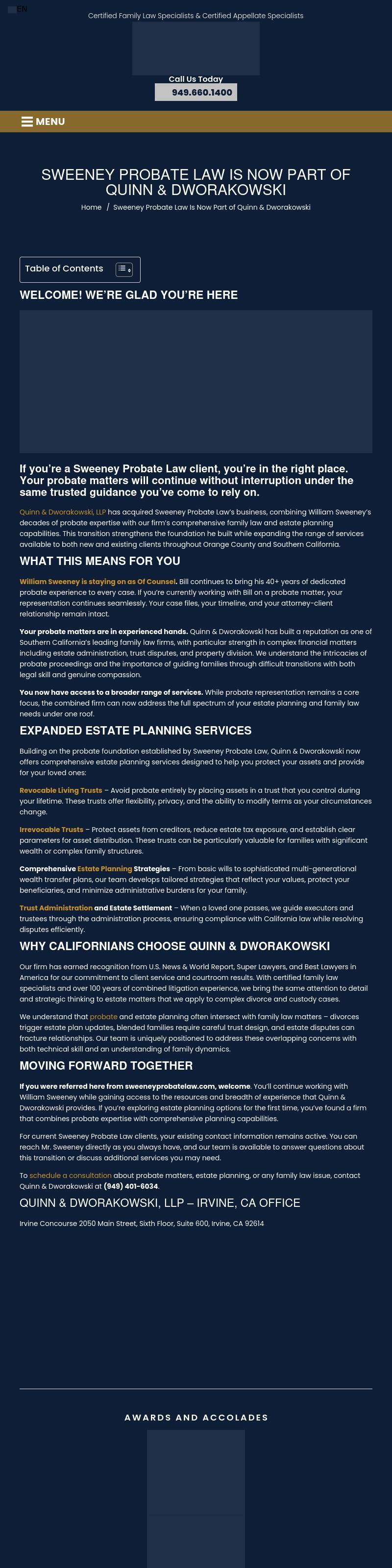 Sweeney Probate Law - Orange CA Lawyers