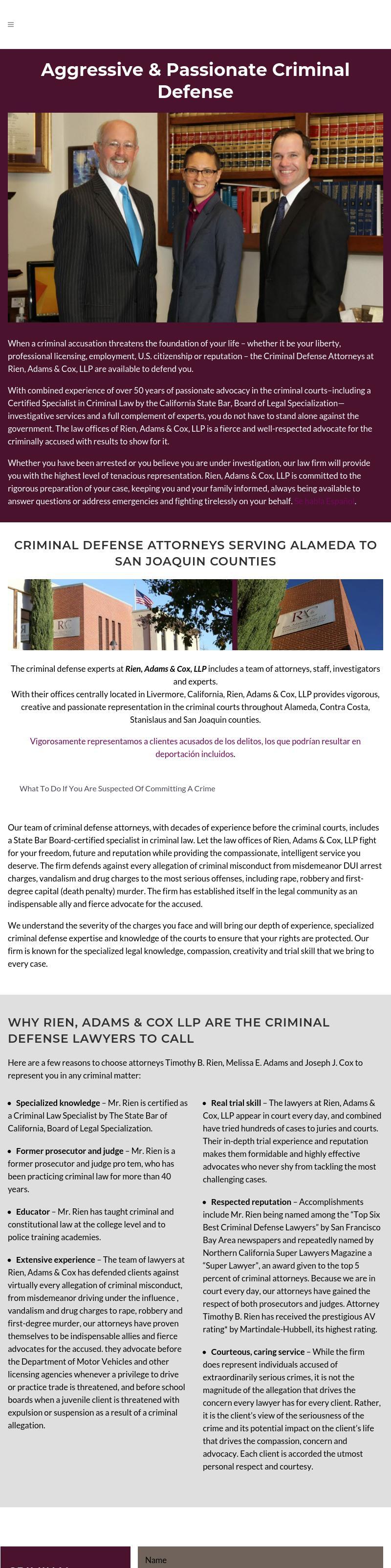 The Law Offices of Timothy B. Rien - Livermore CA Lawyers